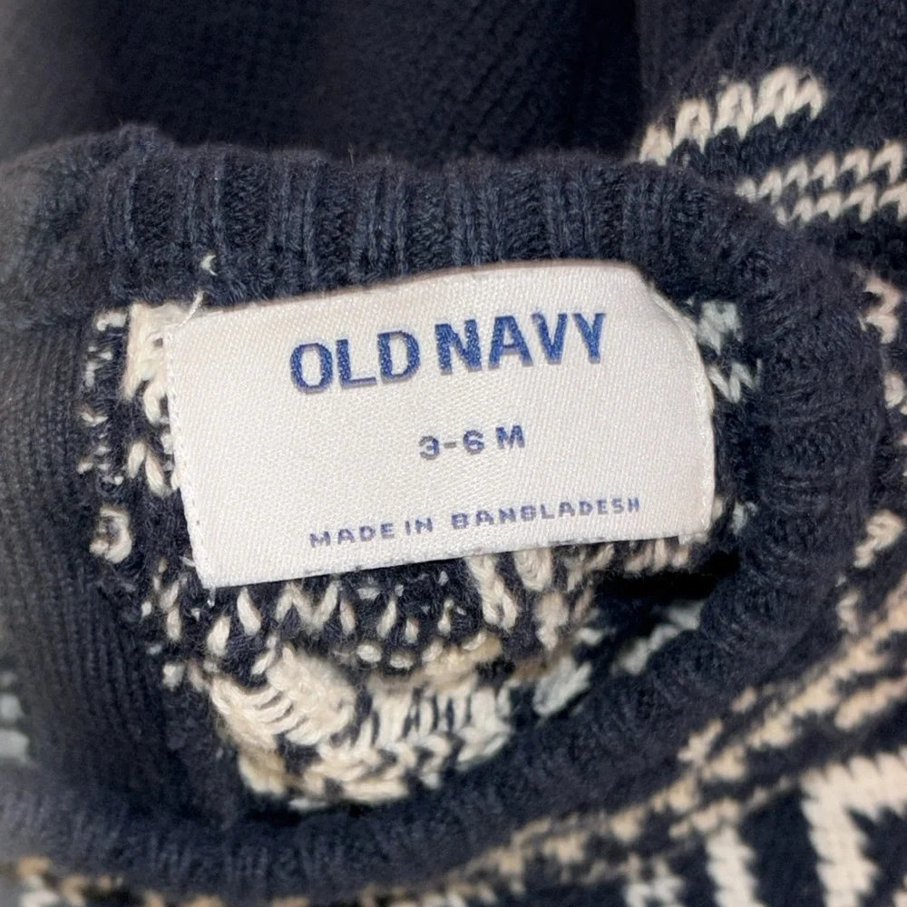 Fair Isle Set Fair Isle Sweater Pants Set for Baby 3-6M Navy Blue Sweater Outfit